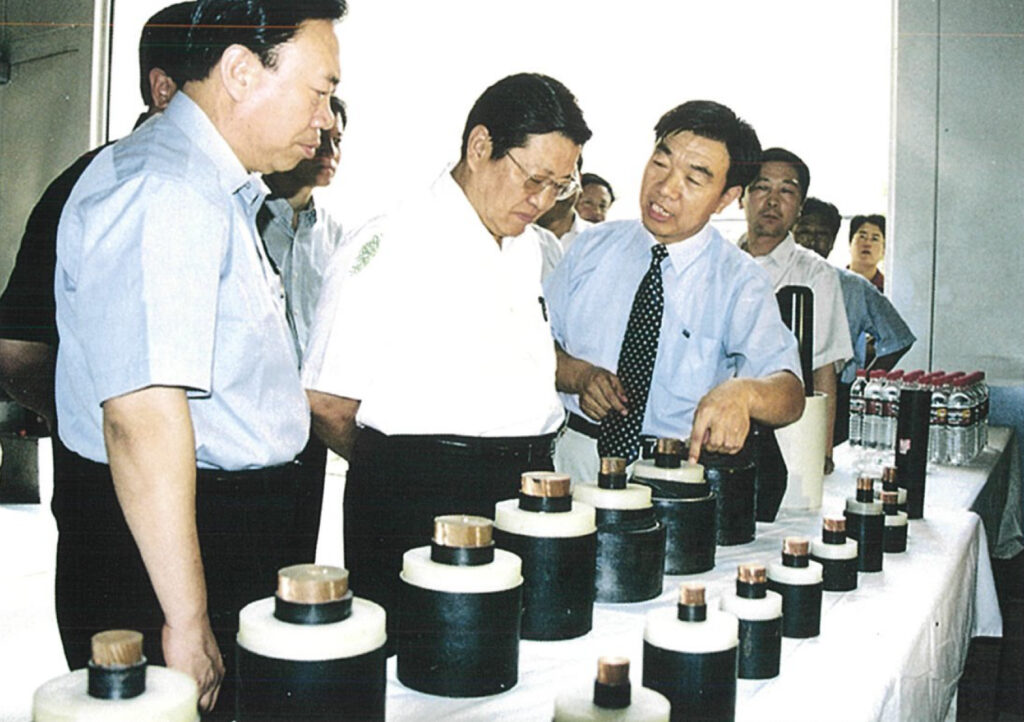 河北省委书记白克明（左二）及市委领导在宝丰公司视察